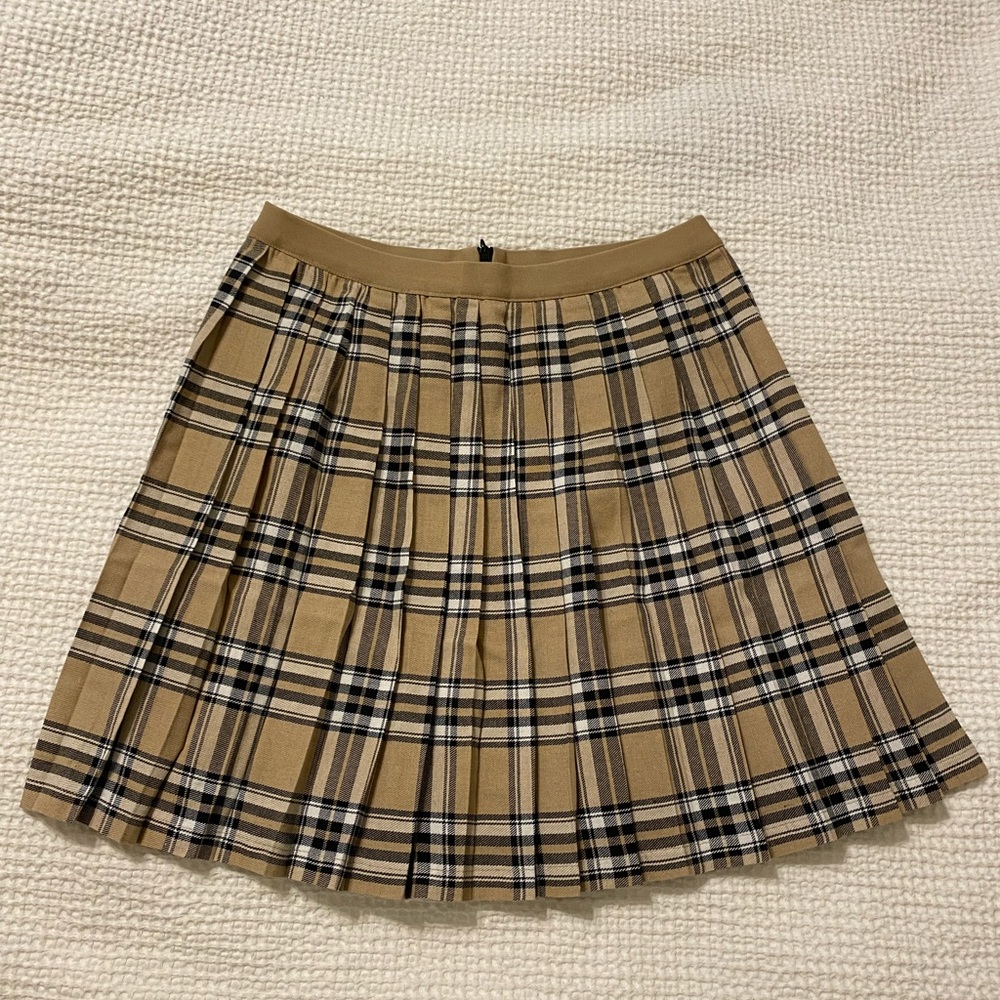 Sweaty Rocks Women’s Casual High Waisted Plaid A-Line Pleated Khaki Skirt